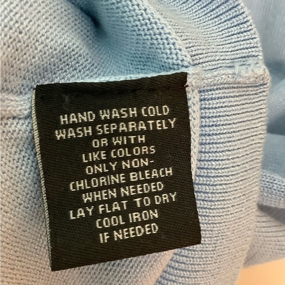 Kenneth Roberts Large 42 - 44 V-Neck Sweater Golf Vest Baby Blue Pullover NWT - Picture 7 of 8